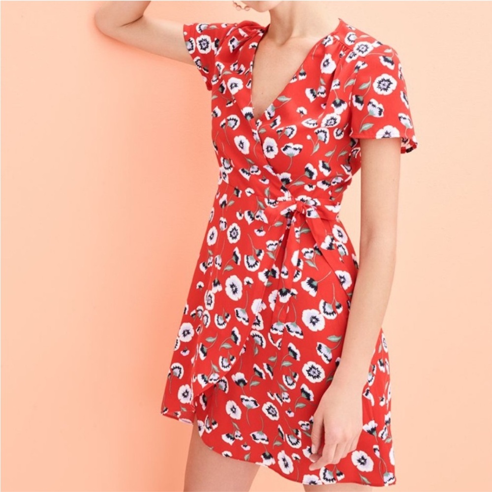 J. Crew Wrap Dress — red, excellent condition! Perfect for spring and summer! 4